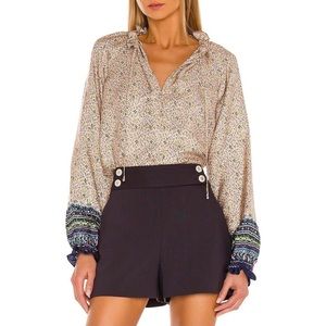 VERONICA BEARD Silk Antonette Top Multi Color